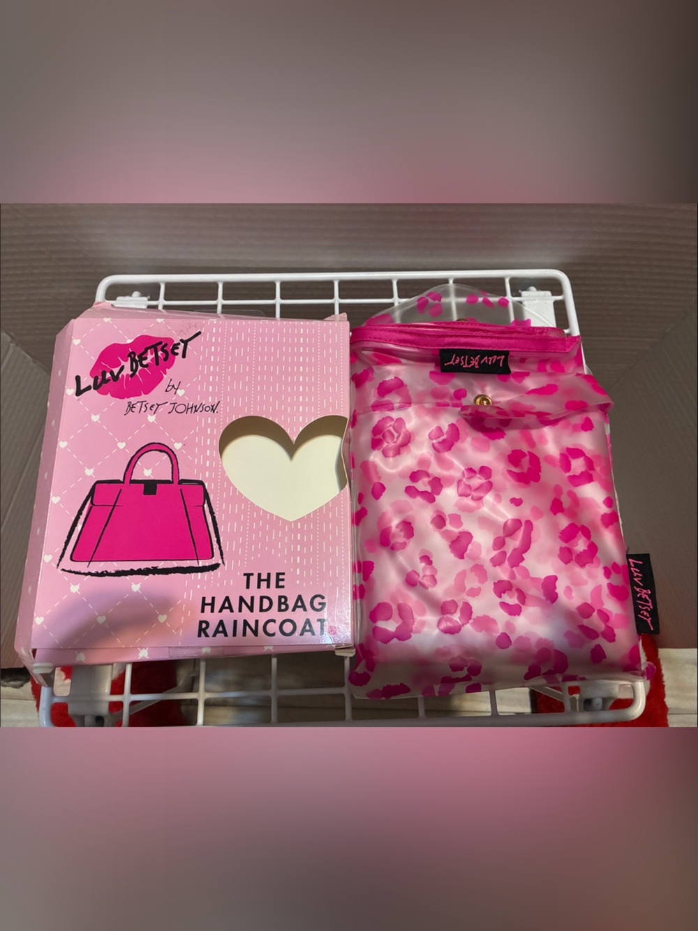 Betsey Johnson Luv Betsey Pink Handbag Raincoat - Leopard Print